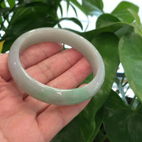 Baikalla™ "Classic Bangle" Genuine Jadeite Jade Green Bangle Bracelet (61.87mm)#877