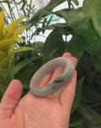 Genuine Burmese Ice Blue Oval Jadeite Jade Bangle (50.95 mm) 