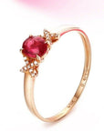 Baikalla Jewelry Gold Ruby Ring 5.5 Baikalla™ 18k Rose Gold & Natural A Ruby ( 2/5 ct )Ring With Diamonds