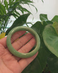 Genuine High-quality Burmese Yellowish Green Jadeite Jade Bangle (56.51mm) 