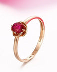 Baikalla Jewelry Gold Ruby Ring 5 Baikalla™ 18k Rose Gold & Natural A 2/5 Ruby Ring with Diamonds