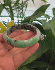 "Classic Bangle" Genuine Burmese Green Jadeite Jade Bangle (56.94 mm ) 