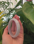 Genuine Burmese Lavender Green Jadeite Jade Bangle Bracelet (57.55 mm)