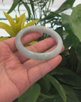 Classic Blue- Green Genuine Jadeite Jade Bangle (56.42 mm) 