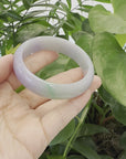 Genuine Burmese Lavender & Green Jadeite Jade Bangle Bracelet ( 59.72 mm ) 