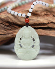 Baikalla Jewelry Jade Pendant Necklace Baikalla™ "Goddess of Compassion Guan Yin" Genuine HeTian White Nephrite Jade Guanyin Carving Pendant Necklace