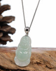 Baikalla Jewelry Jade Buddha Pendant Baikalla™ "Laughing Buddha" Genuine Green Jadeite Jade Buddha Pendant Necklace With Strong Silver  Bail