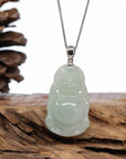 Baikalla Jewelry Jade Buddha Pendant Baikalla™ "Standing Buddha" Genuine Green Jadeite Buddha Pendant Necklace With Silver  Bail