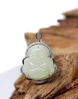 Baikalla Jewelry Jade Pendant Baikalla™ "Laughing Buddha" Genuine Nephrite White Jade (high quality) Buddha Pendant Necklace