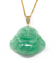 Baikalla Jewelry Jade Pendant Baikalla™ "Laughing Buddha" Green Jadeite Buddha Pendant Necklace With 18k Yellow Gold Diamond Bail