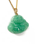 Baikalla Jewelry Jade Pendant Baikalla™ "Laughing Buddha" Green Jadeite Buddha Pendant Necklace With 18k Yellow Gold Diamond Bail