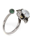 Baikalla Jewelry 18k Gold Engagment Ring Baikalla™ "Flower" 18k Black Gold Natural Ice Jadeite Jade Engagement Ring