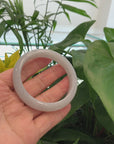 "Princess Half Round" Genuine Burmese Jadeite Jade Bangle Bracelet (59.05 mm) 