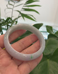 Natural Lavender- Green Jadeite Jade Bangle Bracelet (56.64 mm) 