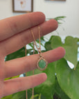 18K Rose Gold Oval Imperial Jadeite Jade Cabochon Necklace with Diamonds