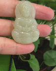 Baikalla™ "Classic Guan Yin (Goddess Of Compassion)" Genuine HeTian White Nephrite Jade Guanyin Pendant Necklace