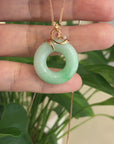 Baikalla™ "Good Luck Birdie" 18k Rose Gold Genuine Burmese Jadeite Lucky Kou Kou Pendant Necklace With AA Ruby & Diamond