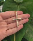 14k Yellow Gold Cross Charm Necklace