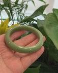 Baikalla™ "Classic Bangle" Genuine Burmese High End Deep Green Jadeite Jade Bangle Bracelet (56.43mm) 