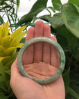 "Classic Bangle" Forest Green Genuine Jadeite Jade Bangle (59.46 mm ) 