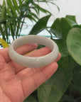 Baikalla Classic Lavender Jadeite Jade Wider Bangle Bracelet (57.32 mm) 