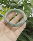 Baikalla Blue-Green Classic Real Jadeite Jade Bangle Bracelet (59.58mm) 