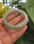 Genuine Burmese Green Jadeite Jade Bangle Bracelet (54.19 mm) 