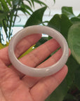 Baikalla "Princess Half Round" Light Lavender & Light Green Natural Burmese Jadeite Jade Bangle (58.30 mm) 