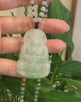 Baikalla "Goddess of Compassion" Genuine Burmese Jadeite Jade Guanyin Lotus Necklace