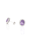 Baikalla Jewelry Silver Gemstones Earrings Baikalla™ Classic Sterling Silver Natural Amethyst Topaz Garnet Citrine Stud Earrings With CZ