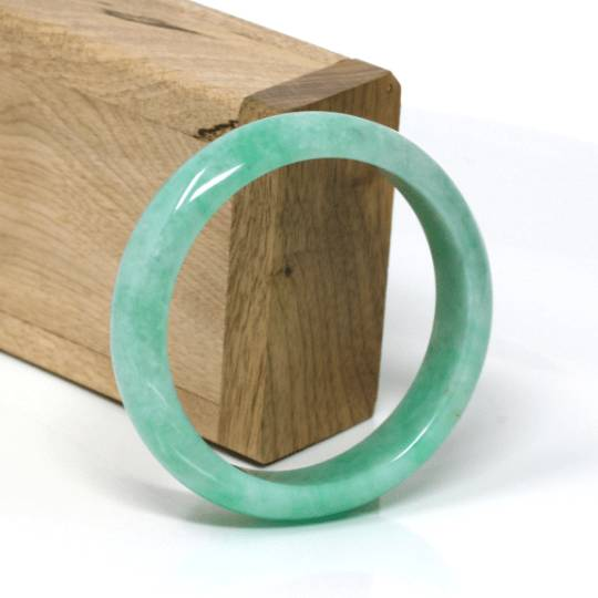 Baikalla Jewelry Jadeite Jade Bangle Bracelet Genuine Burmese Apple Green Jadeite Jade Bangle Bracelet ( 57.0 mm) #110