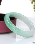 Baikalla Jewelry Jade Bangle Genuine Burmese Ice-Green Jadeite Jade Bangle Bracelet ( 58 mm ) 