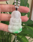 Baikalla "Goddess of Compassion" Genuine Burmese Jadeite Jade Guanyin Lotus Necklace