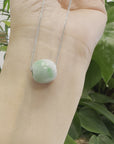 Baikalla™ "Good Luck Button" Necklace Rich Apple Green Jade Lucky TongTong Pendant Necklace