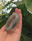 Genuine Burmese Blue-green Jadeite Jade Oval Bangle (54 mm) 