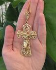 14k Yellow Gold Cross Pendant Necklace