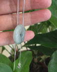 Baikalla™ "Good Luck Button" Necklace Ice Blue Green Jadeite Jade Lucky KouKou Pendant Necklace