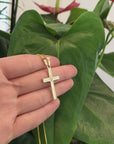 18K Yellow Gold Cross Pendant Necklace With VS1 Diamond