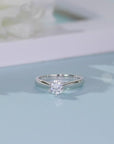 Baikalla™ "Lucia" Sterling Silver Moissanite 6 Prong Promise Ring