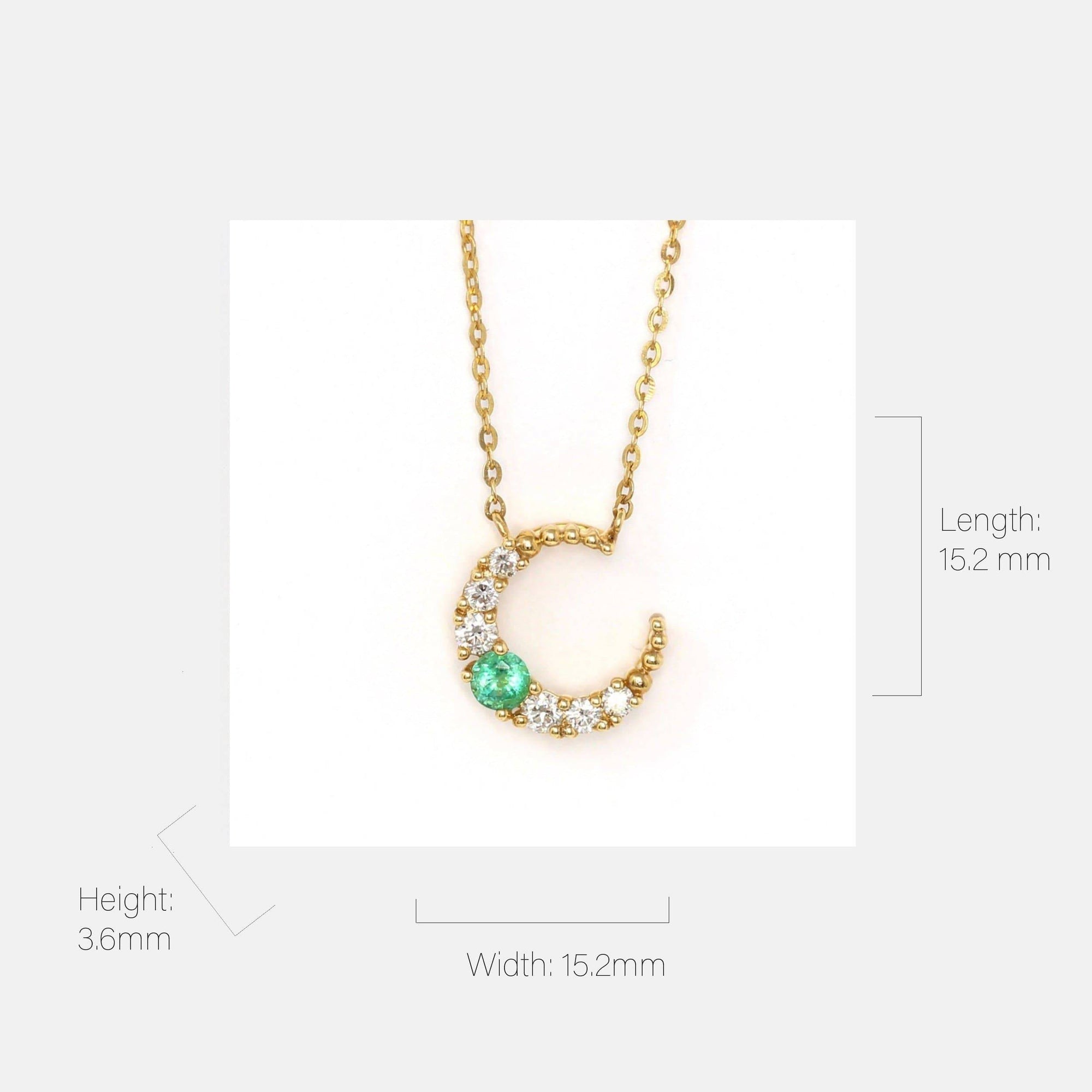 Baikalla Jewelry Emerald Pendant Necklace 18k Yellow Gold & AA Emerald Pendant Necklace with Diamonds