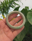 Baikalla "Classic Bangle" Yellow Green Natural Burmese Jadeite Jade Bangle (57.40mm) 