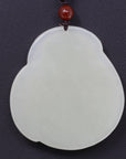 Baikalla Jewelry jade pendant Genuine HeTian White Nephrite Jade Happy Buddha Pendant Necklace