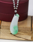 Baikalla Jewelry Jade Pendant Necklace Genuine Green Jadeite Jade Good Luck Pea Necklace