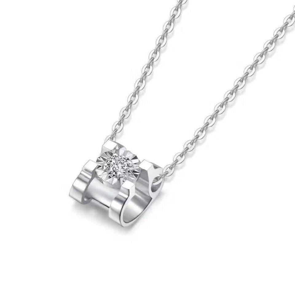 Baikalla Jewelry Gold Diamond Necklace 18k White Gold Baikalla™ &quot;You are the only one to me&quot; 18k gold diamond necklace