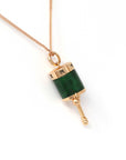 Baikalla Jewelry Gold Jadeite Necklace 18k Rose Gold Genuine Burmese Jadeite Jade Pendant Necklace - Buddha Dharma