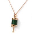 Baikalla Jewelry Gold Jadeite Necklace 18k Rose Gold Genuine Burmese Jadeite Jade Pendant Necklace - Buddha Dharma