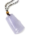 Baikalla Jewelry Jade Pendant Necklace Genuine Light Lavender Jadeite Jade Good Luck Bamboo Pendant Necklace With Real Jadeite Bead Necklace