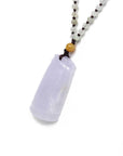 Baikalla Jewelry Jade Pendant Necklace Genuine Light Lavender Jadeite Jade Good Luck Bamboo Pendant Necklace With Real Jadeite Bead Necklace