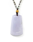 Baikalla Jewelry Jade Pendant Necklace Genuine Light Lavender Jadeite Jade Good Luck Bamboo Pendant Necklace With Real Jadeite Bead Necklace