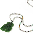 Baikalla Jewelry Jade Pendant Necklace Genuine HeTian Nephrite Green Jade Good Luck Vase Pendant Necklace With Dragon